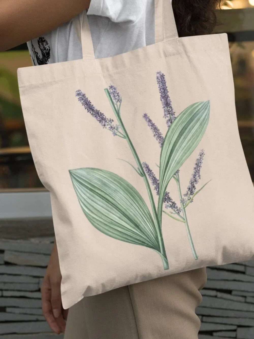 Black False Hellebore Vintage Floral Print Graphic Canvas Tote Bag
